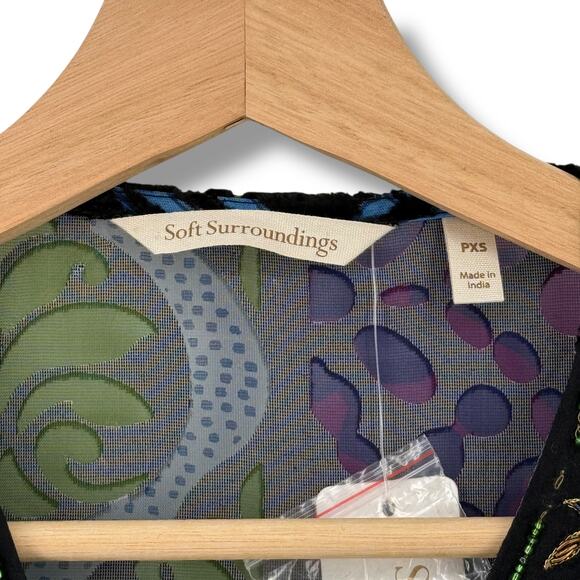 Soft Surroundings Vistosa Beaded Velvet Burnout Tunic Top Embroidered Sz PXS - Picture 8 of 9